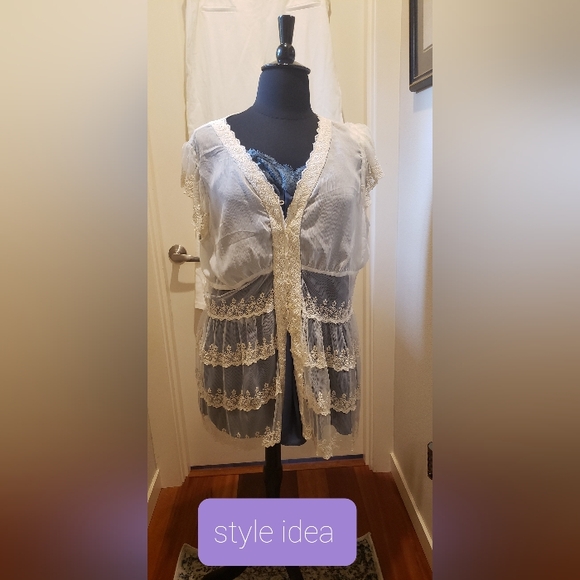 Bebonnie Womens Blue Sleeveless Chemise - Picture 11 of 11